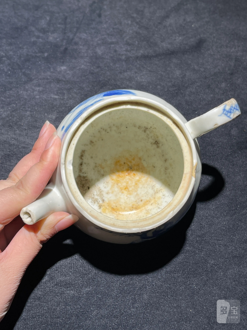 清宣统“江西瓷业公司”青花人物纹茶壶 - 图5